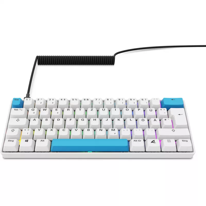 Sharkoon SGK50 S4 klaviatūra Namų USB QWERTZ Vokiška Balta 60% RGB LED