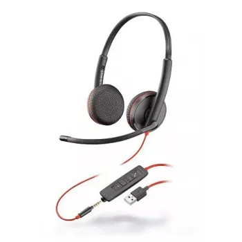 HP Poly Poly Juodawire C3225 USB - 3200 Series - Ausinės - Ant ausies - Laidinės - USB, 3,5 mm kištukas - Triukšmo izoliacija (209747-101)