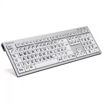 Klaviatūra Logickeyboard LKB-LPRNTBW-AJPU-DE Office USB QWERTZ vokiečių įvairiaspalvė