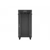 Stovintis 19 colių 24U montavimo spinta LANBERG 600x800 mm juoda su stiklinėmis durelėmis ir LCD išpjova (plokščia pakuotė) v2