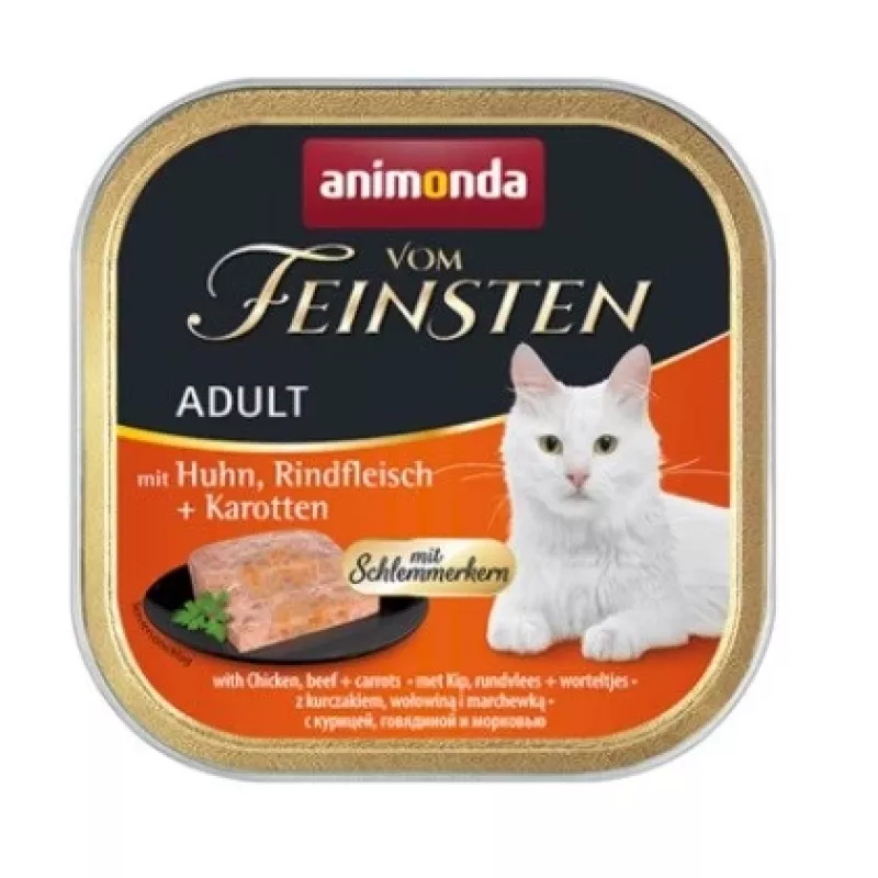 ANIMONDA Vom Feinsten Adult Chicken, jautiena ir morkos - drėgnas kačių ėdalas - 100g