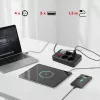 Maitinimo šakotuvas MACLEAN MCE392 B — 4 lizdai, 3×USB, 110–240V, 2,1A, 2500W, 1,5 m laidas, juodas