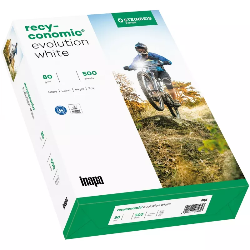 Recyconomic Evolution baltas A3, popierius DIN A3 (500 lapų), 80 g/m²