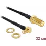 Koaksialinis kabelis DeLOCK 88472 0,32m MMCX RP-SMA Auksinis Juoda