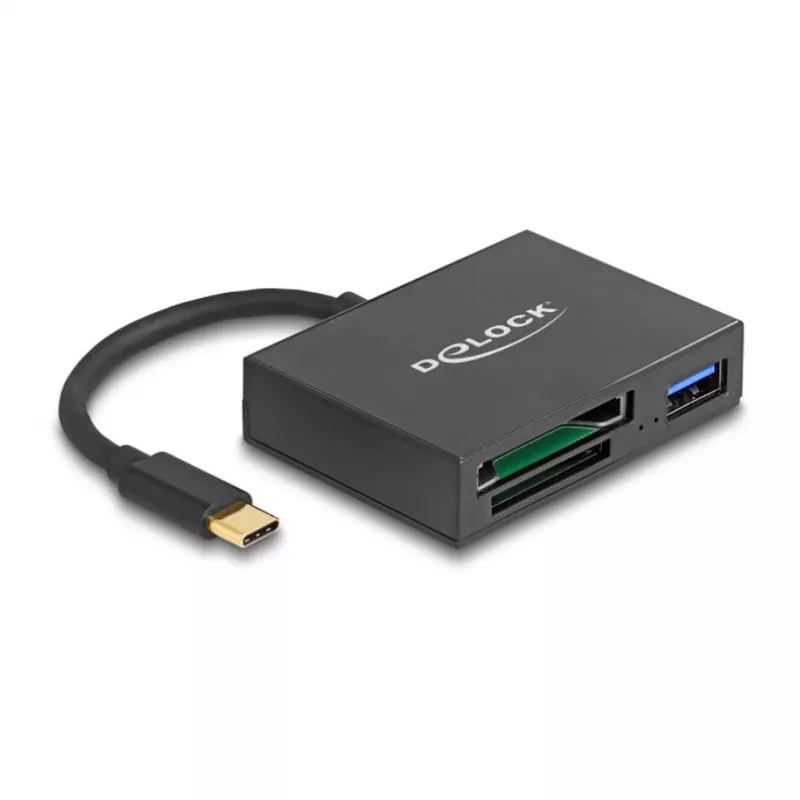 DeLOCK USB-C kortelių skaitytuvas, skirtas XQD ir SD atminties kortelėms, USB 5 Gbps
