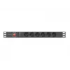 Lanberg PDU-05F-0200-BK maitinimo paskirstymo įrenginys (PDU) 5 kintamosios srovės lizdai 1U juodas