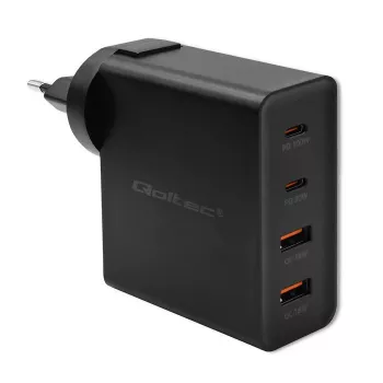 Qoltec GaN POWER PRO Charger | 2xUSB-C | 2xUSB | 130W | 5-20V | 1.5-5A | XP | Juoda