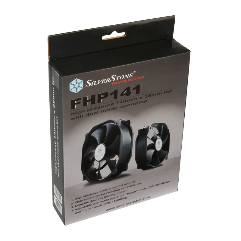SILVERSTONE 140mm aušinimo ventiliatorius SST-FHP141 v2.0 — 140 mm PWM korpuso/aušintuvo ventiliatorius, juodas