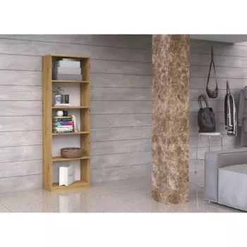 Topeshop R40 ARTISAN biuro knygų spinta, ąžuolas, 5 lentynos, 400×300×1820 mm, medžio drožlių plokštės rėmas
