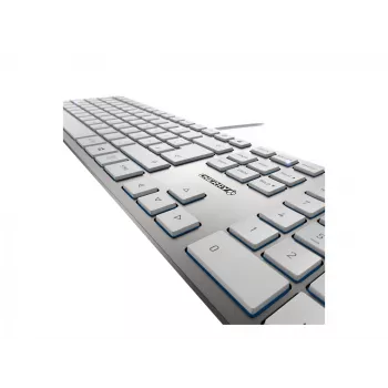 CHERRY KC 6000 plonas klaviatūra universali USB QWERTY Nordic sidabrinė, balta
