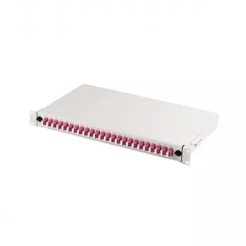 Patch panel DIGITUS DN-96432-4 19 colčių 1U 24× LC dvipusis OM4 pilkas