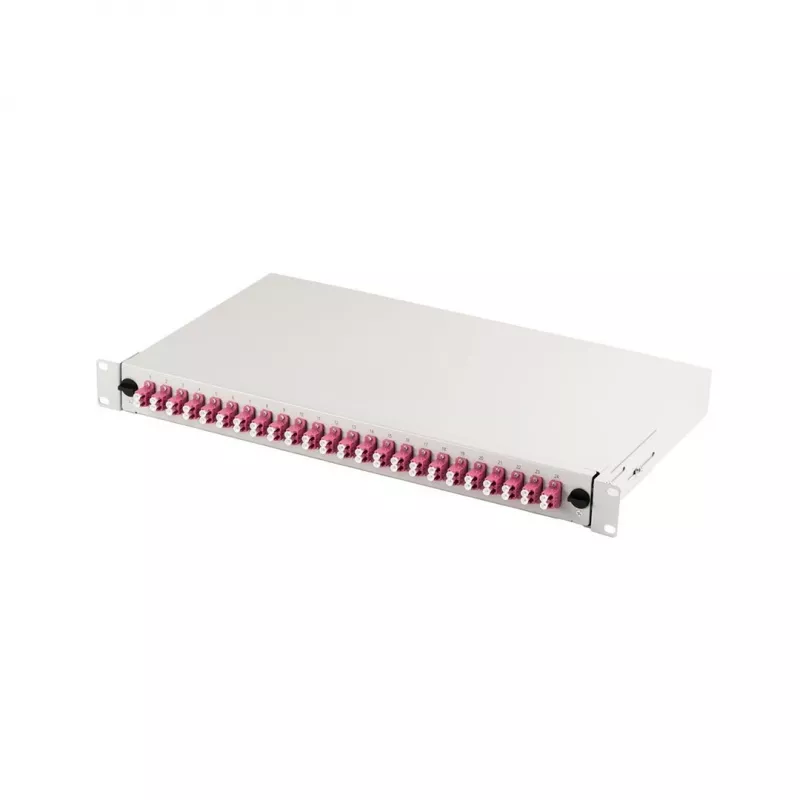 Patch panel DIGITUS DN-96432-4 19 colčių 1U 24× LC dvipusis OM4 pilkas