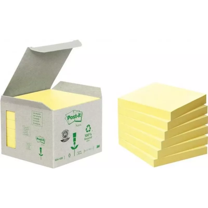 3M 6541B užrašų lapelis Kvadratinis Geltonas 100 lapų Lipnus