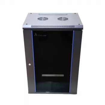 Prie sienos montuojama spinta Extralink Rackmount cabinet 18U 600x600 Juoda raktinis užraktas