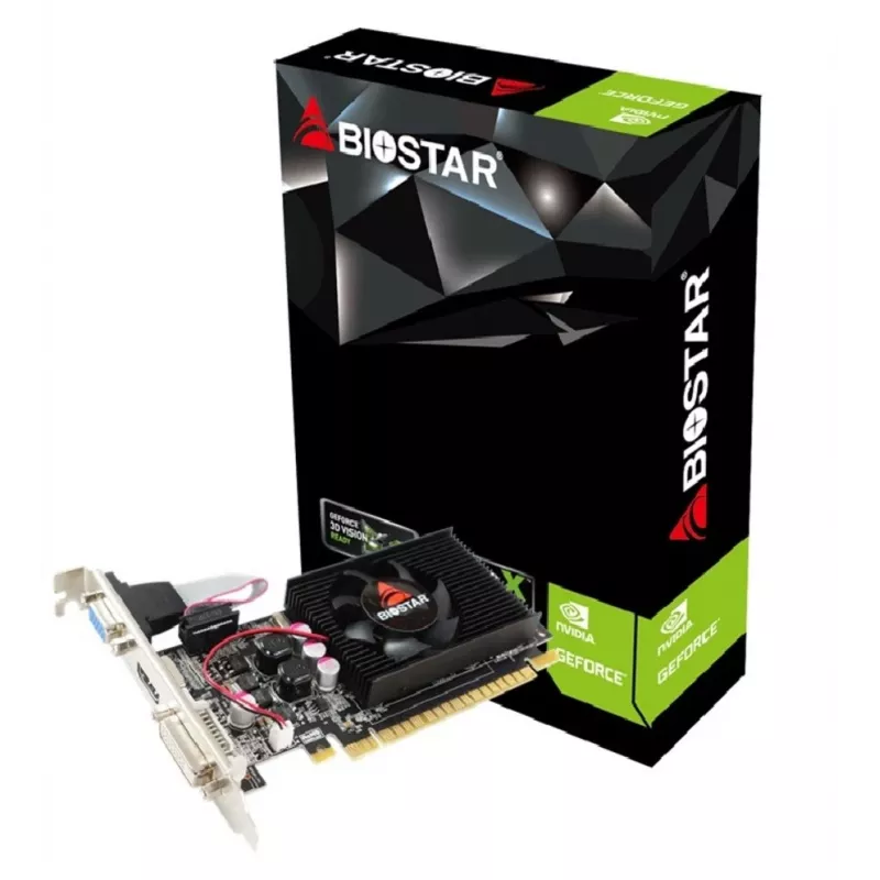 Vaizdo plokštė BIOSTAR GeForce 210 — 1 GB GDDR3, 64-bit, PCIe x16 2.0, 589 MHz