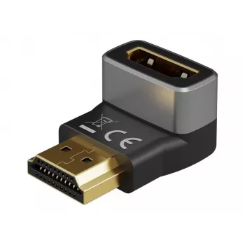 Goobay 72011 HDMI™ kampinis adapteris 270° vertikalus, 8K @ 60 Hz, paauksuotas, juoda, sidabrinė | Goobay