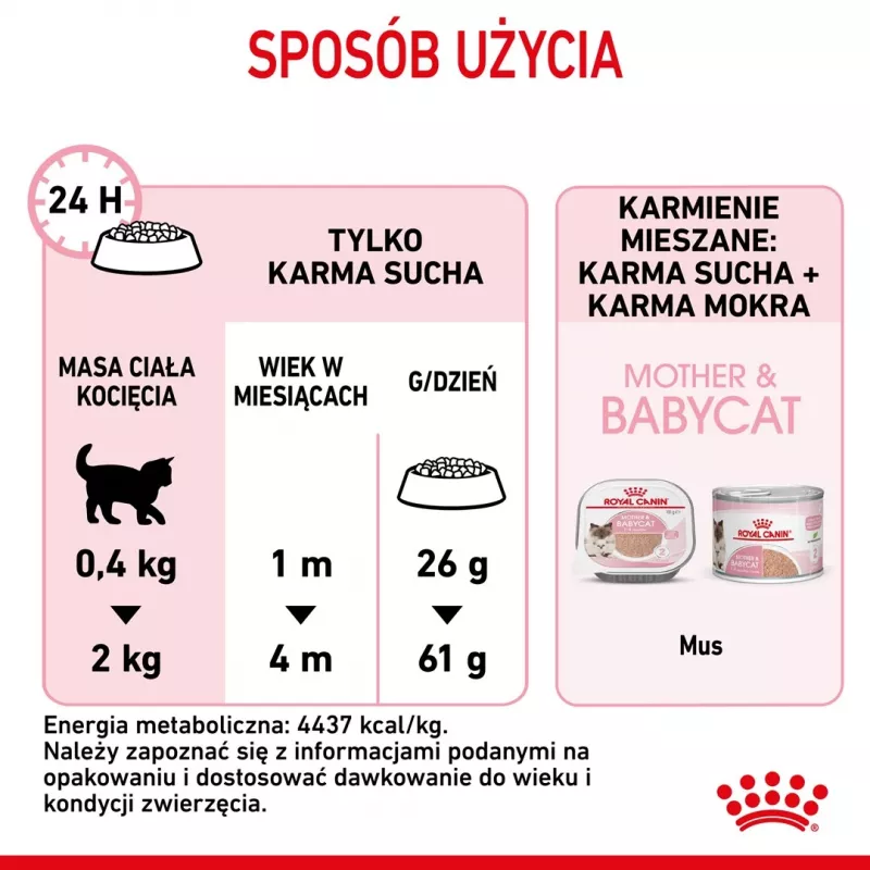 Sausas kačių maistas Royal Canin Mother & Babycat 400 g — Paukštiena, nėščioms ir žindančioms katėms bei jauniems kačiukams