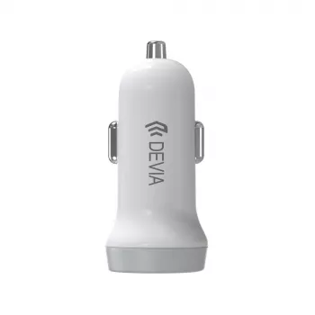 Automobilinis pakrovėjas Devia Smart Series Lightning 5V 3,1A dvigubas USB baltas