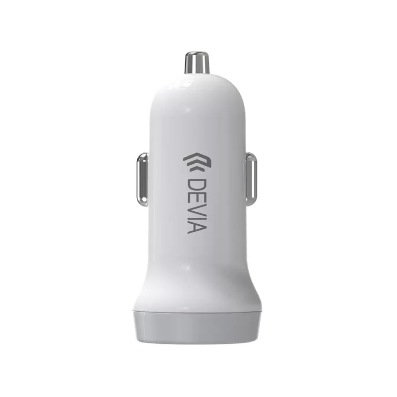 Automobilinis pakrovėjas Devia Smart Series Lightning 5V 3,1A dvigubas USB baltas