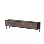 TV spintelė cama meble CORTINA 4D 200x40x55 cm, juodas viršus, riešutmedžio spalvos fasadai