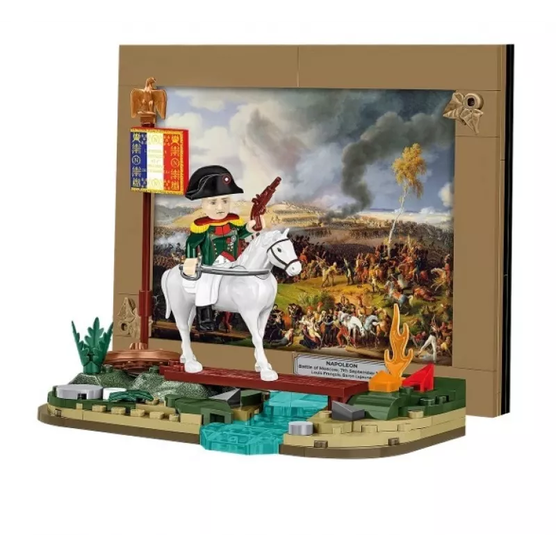 Konstruktorius Cobi Napoleono Maskvos mūšis 145 dalių modelio rinkinys istorinė diorama