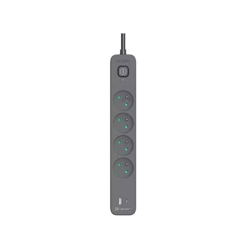 Šakotuvas TRACER TRALIS47026 su 1,5 m kabeliu, 4 USB prievadais ir PD 18W
