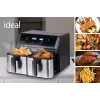 IDEAL riebalų nenaudojanti gruzdintuvė, dviguba horizontali 9L, 8 funkcijos - įskaitant maisto džiovinimą