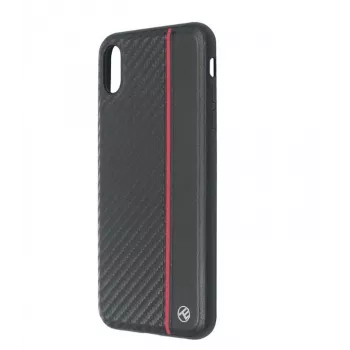 Telefono dėklas Tellur Cover skirtas iPhone XS Max — juoda anglies pluošto apdaila