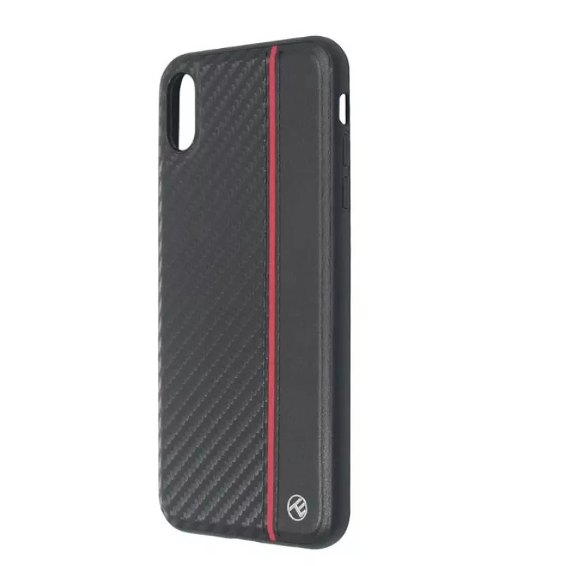 Telefono dėklas Tellur Cover skirtas iPhone XS Max — juoda anglies pluošto apdaila