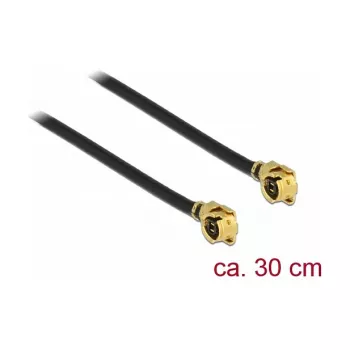 Koaksialinis kabelis DeLOCK 89609 0,3 m MHF (I-PEX) juoda, auksinė