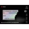 SAVIO PHENIX WHITE belaidė mechaninė klaviatūra, Gateron Red Pro, ABS