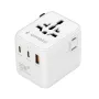 Kelioninis maitinimo adapteris GEMBIRD TPA-1A2C20-01-W — 20 W, USB-A (18 W) + 2× USB-C (20 W), Type E kištukas, baltas