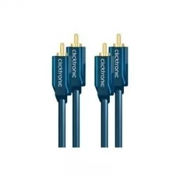 Stereo garso kabelis (2x RCA kištukas / 2x RCA kištukas) - 1,0 m RCA bendraašis kabelis galingam stereo garsui