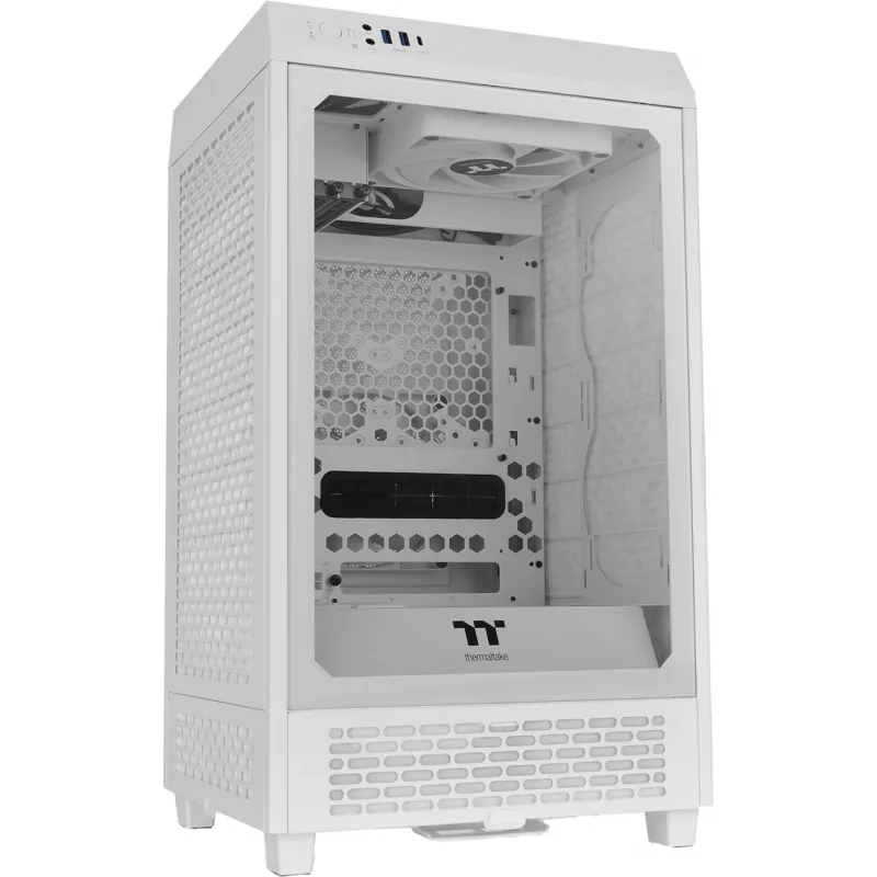 Thermaltake The Tower 200 Micro-Tower Mini-ITX korpusas su vitrinos langu baltas