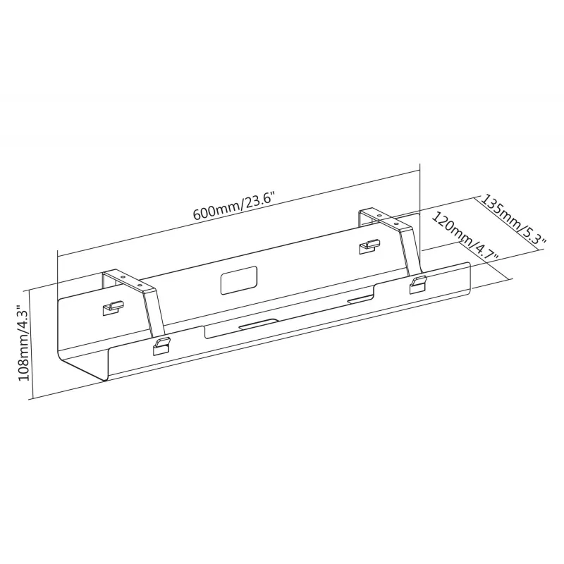 Digitus DA-90450 Kabelmanagementwanne 600x135x108mm Juodas plienas 1