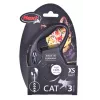 Ištraukiamas pavadėlis Flexi New Classic Cat XS 3 m — laido tipo pavadėlis mažiems augintiniams, juodas, maks. apkrova 8 kg