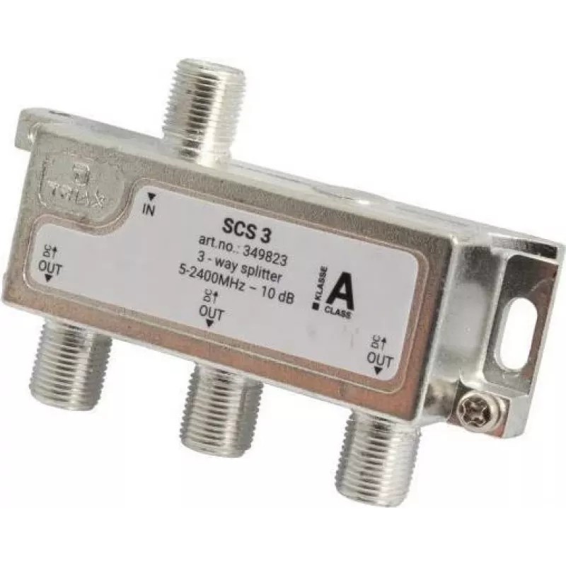 Triax SCS 3 - Kabelių skirstytuvas - 75 Ohm - 5 - 2400 MHz - Sidabrinis - Balta - Moteriškas - 10,5 dB (349823)