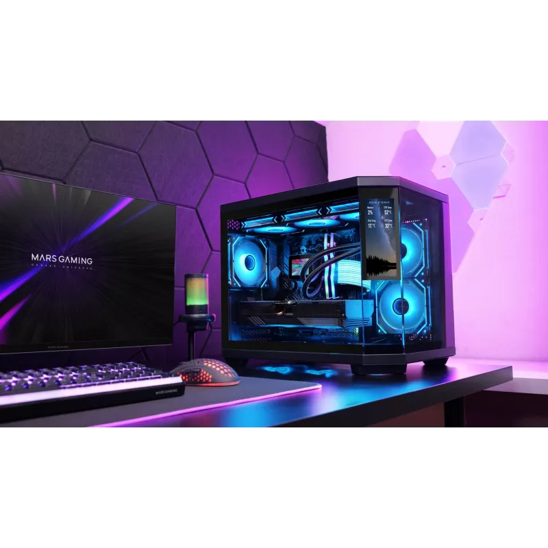 “Mars Gaming MC3TCORELCDM” kompiuterio korpusas Mini Tower juodas