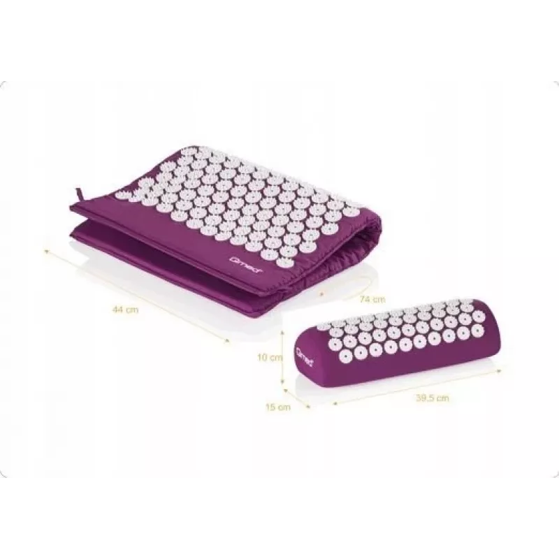 Akupresūrinis kilimėlis su pagalve Qmed ACUPRESSURE MAT — spaudimo taškų masažo kilimėlis