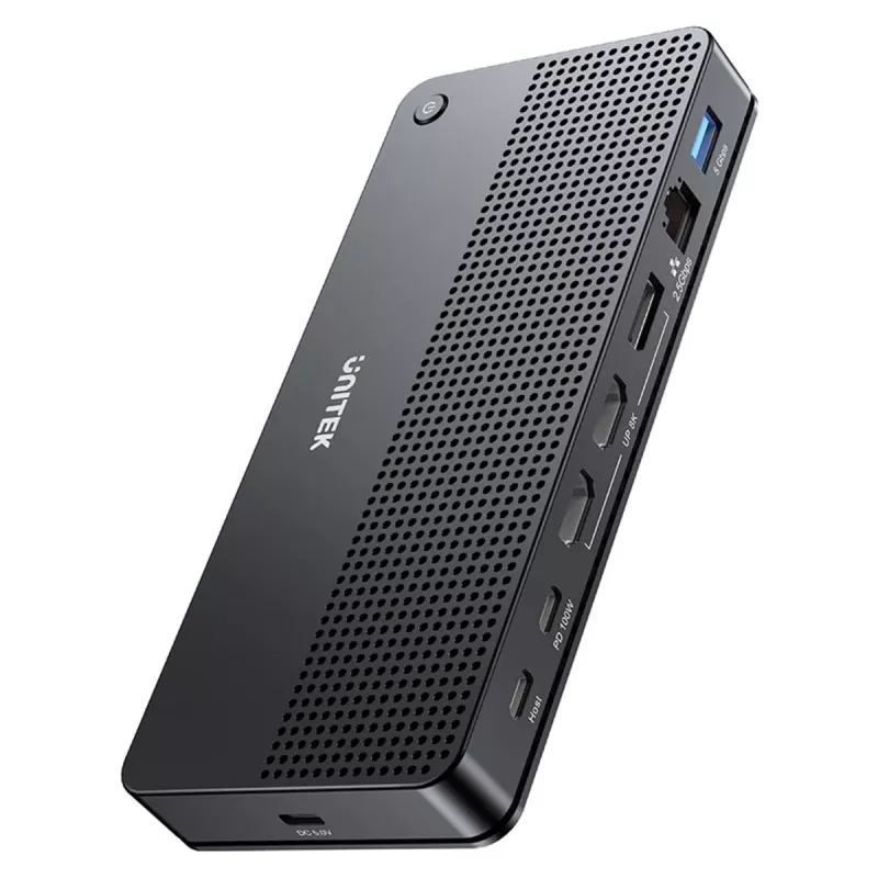 Dokų stotelė UNITEK D1104A01 USB4 laidinė 100 W energijos tiekimas