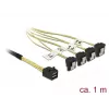 SCSI kabelis DeLOCK 85685 Juoda Geltona 1 m 1 x Mini SAS HD SFF-8643 4 x SATA 7 kontaktų
