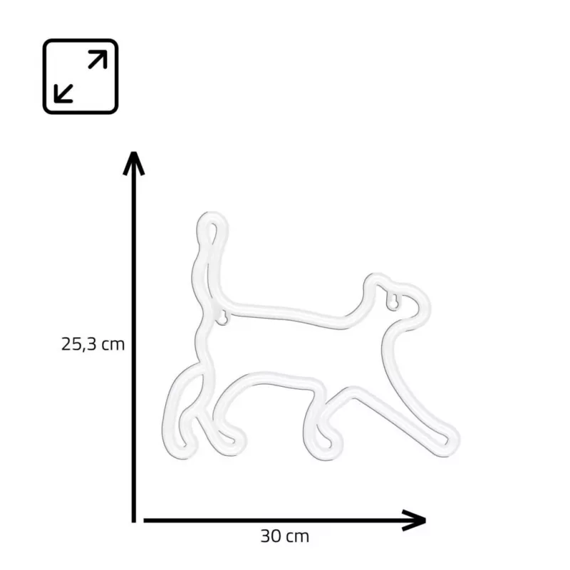 Neoninio stiliaus dekoratyvinė šviesa MANTA SNL70WH Style Neon Lights CAT 2 Balta 70 cm