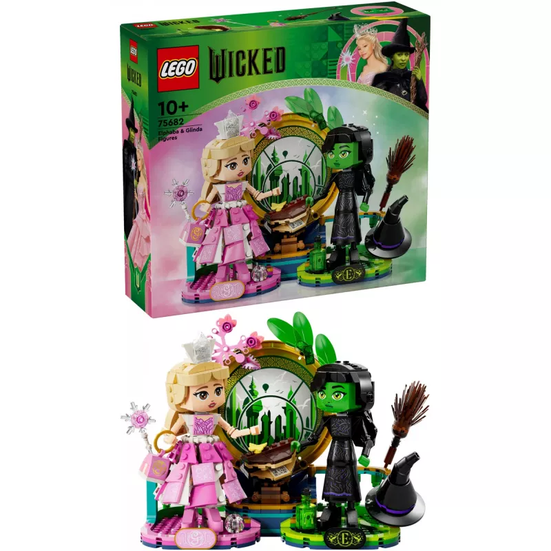 LEGO Wicked figūrėlės Elphaba ir Glinda 75682 – kolekcinis minifigūrų rinkinys