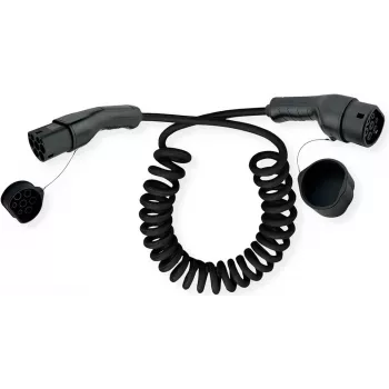 E-car charging cable 19.08.0055, juoda, type 1, type 2, tiesus, tiesus, IP54, IP65