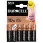 Baterijų rinkinys Duracell Basic AA / LR6 — 6 vienetai (šarminės)
