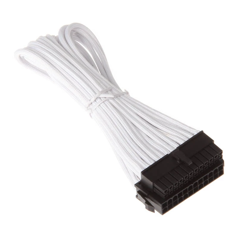 SilverStone PP07-MBW - Maitinimo prailginimo kabelis - ATX, 24 kontaktų (M) - ATX, 24 kontaktų (W) - 30 cm - Balta (SST-PP07-MBW)