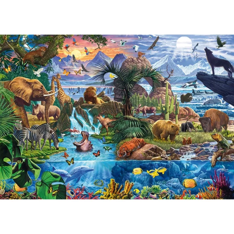 Dėlionė 1000 vnt., schmidt spiele Panorama of the Animal World, modelis 58866