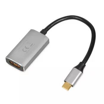 IBOX USB-C į HDMI adapterio laidas, modelis IACFAK, USB-C (vyriška) į HDMI (moteriška), 4K 60Hz, tiesios jungtys, sidabrinis