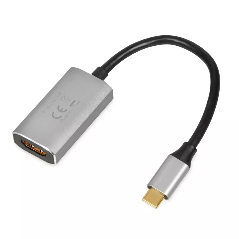 IBOX USB-C į HDMI adapterio laidas, modelis IACFAK, USB-C (vyriška) į HDMI (moteriška), 4K 60Hz, tiesios jungtys, sidabrinis