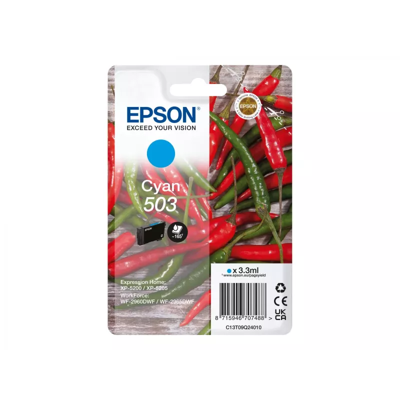Epson 503 rašalo kasetė 1 vnt. Originali standartinės talpos žalsvai mėlyna